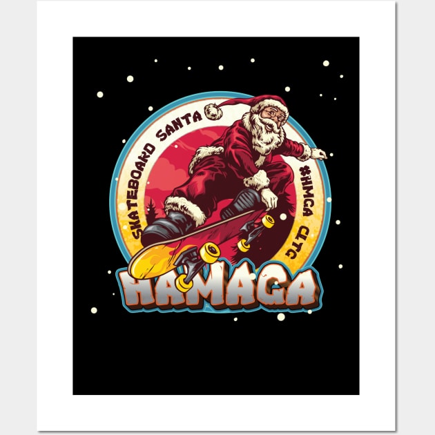 Skateboard Santa Hamaga t-shirt Wall Art by khuongnguyenfx